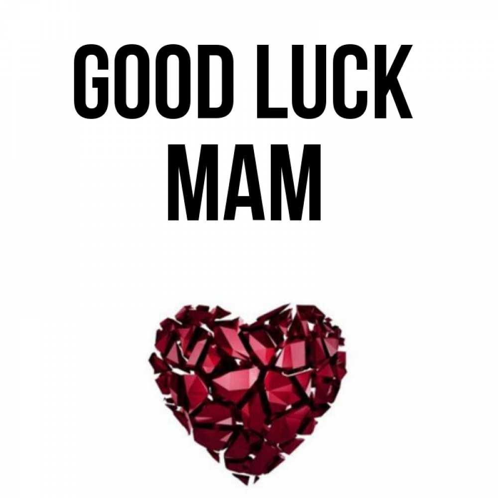 Greetings card с именем, mam Good luck бордовое из кристаллов  1 Greetings with text for free download 