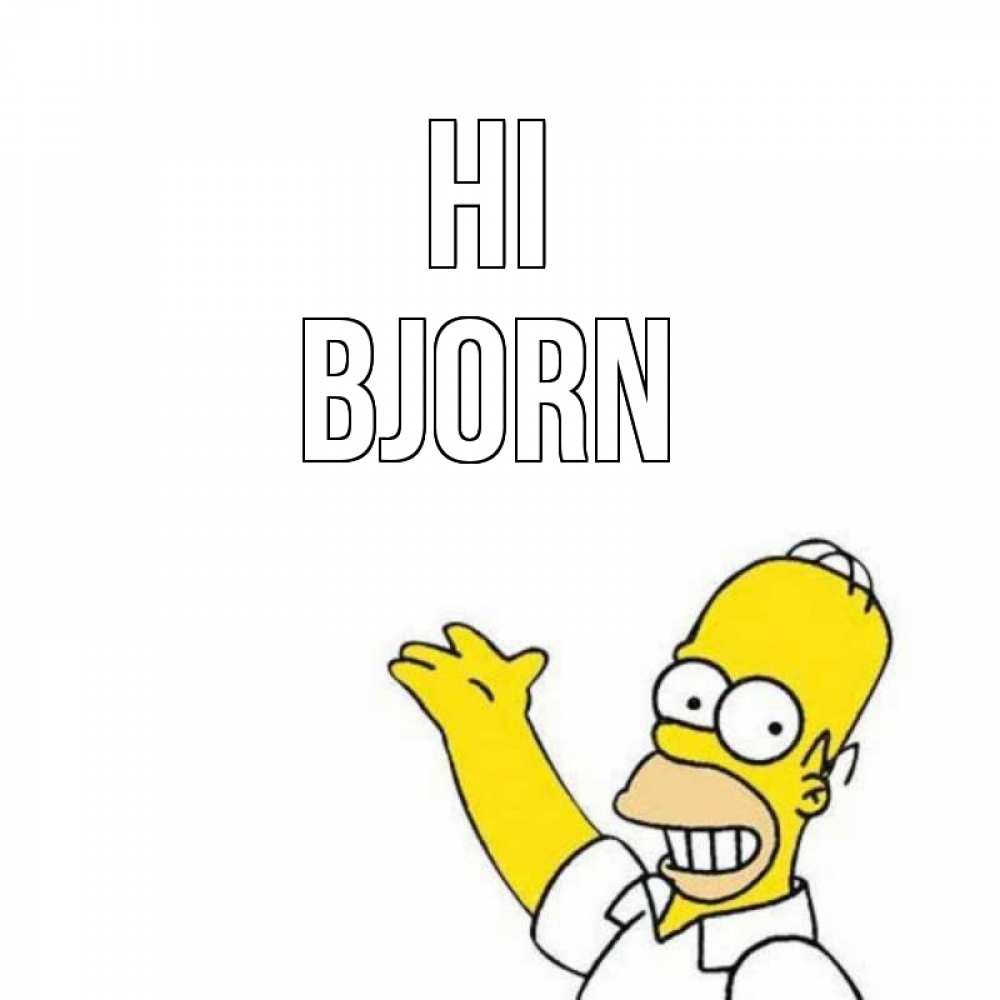 Greetings card с именем, Bjorn Hi Симпсоны Greetings with text for free download 