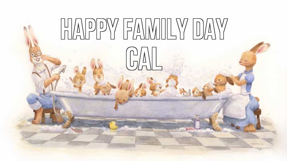 Greetings card с именем, Cal happy family day с днем семьи Greetings with text for free download 