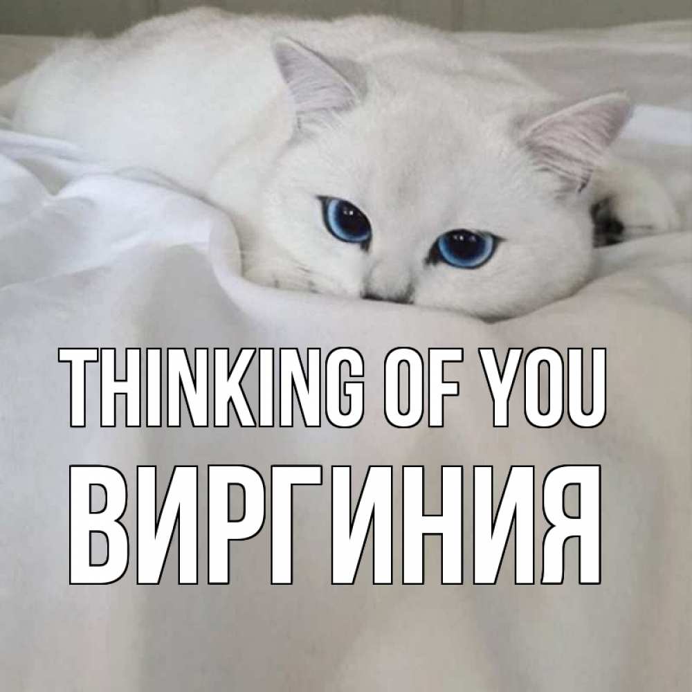 Greetings card с именем, Виргиния Thinking of you я очень по тебе скучаю и тоскую Greetings with text for free download 