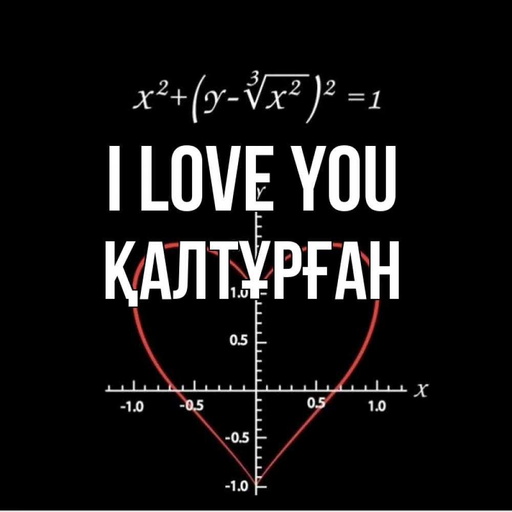Greetings card с именем, ҚАЛТҰРҒАН I love you сердечная формула Greetings with text for free download 