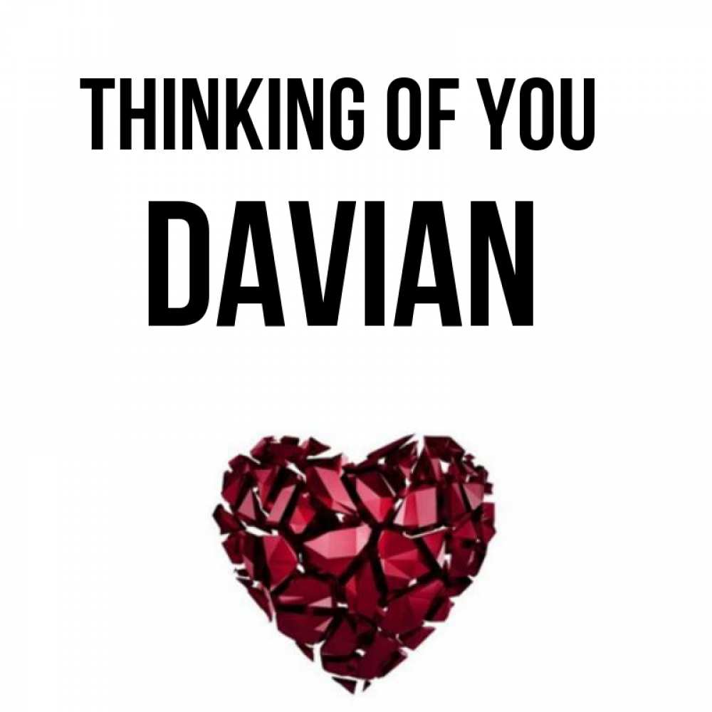 Greetings card с именем, Davian Thinking of you рубиновое 1 Greetings with text for free download 