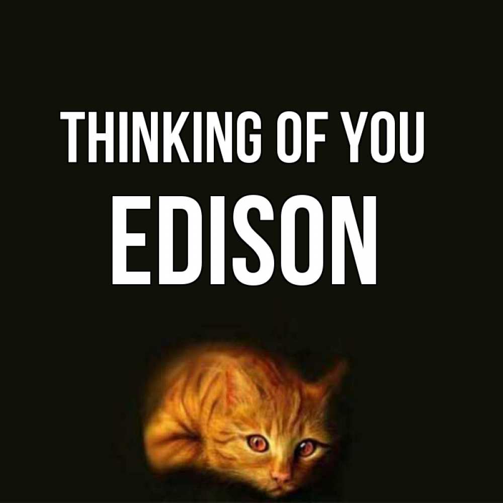 Greetings card с именем, Edison Thinking of you рыжий Greetings with text for free download 