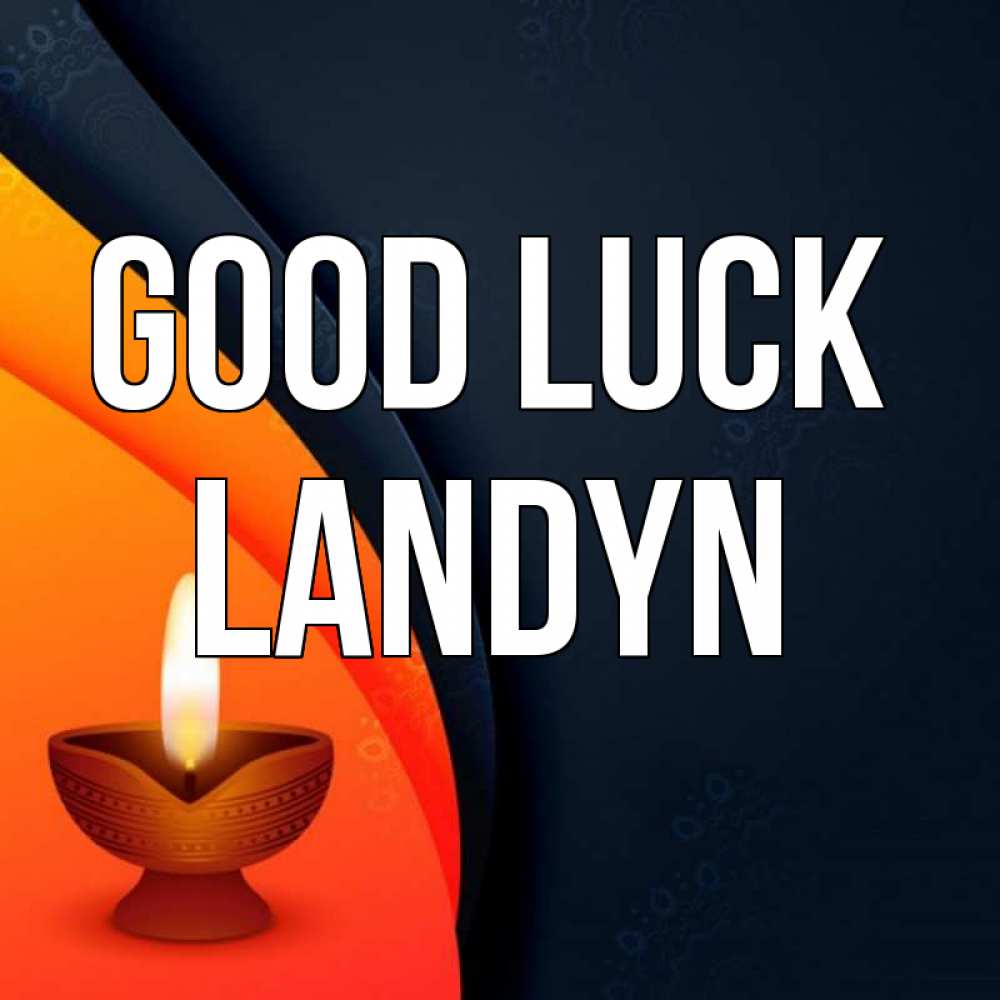 Greetings card с именем, Landyn Good luck абстрактный фон Greetings with text for free download 