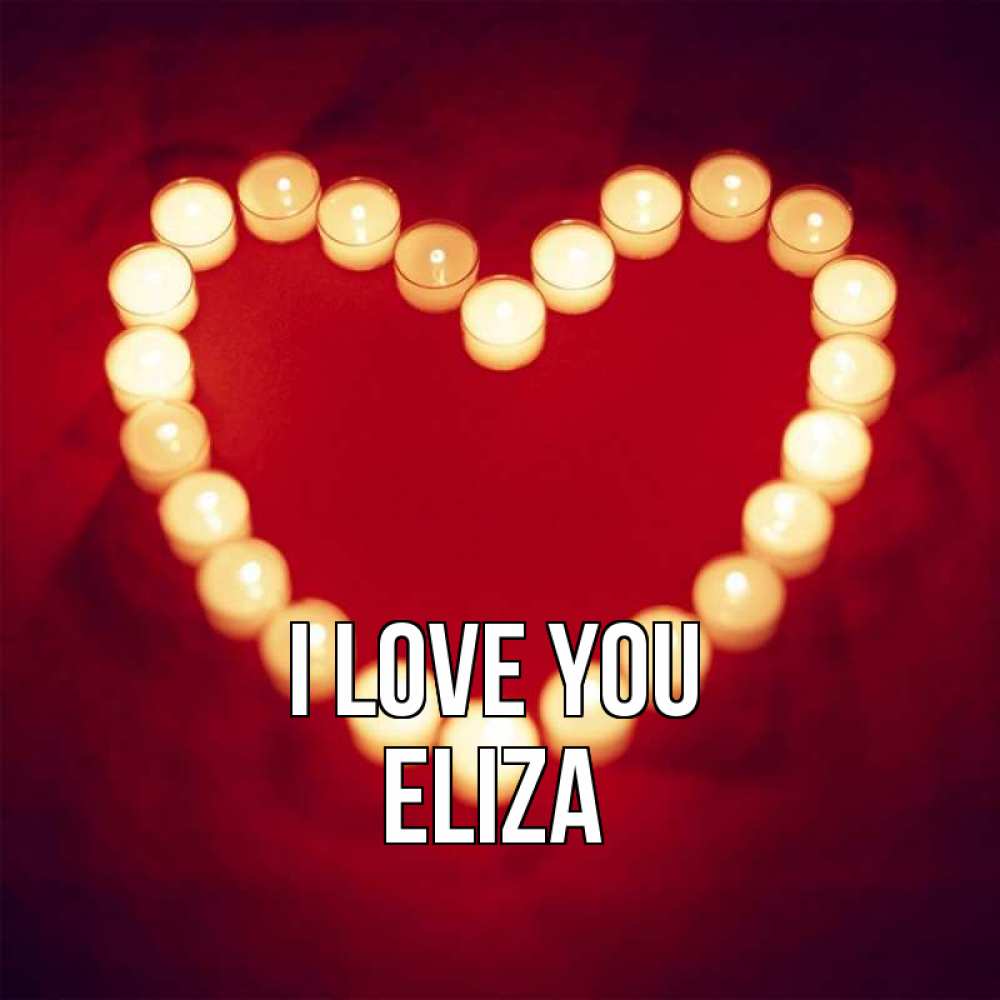 Greetings card с именем, Eliza I love you красота на красном фоне Greetings with text for free download 