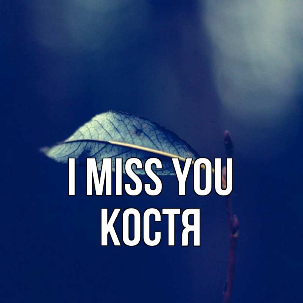 Greetings card с именем, Костя I miss you одна ветка 1 Greetings with text for free download 