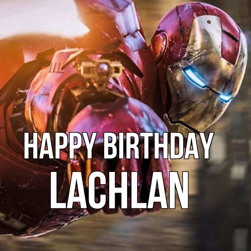 Greetings card с именем, Lachlan Happy Birthday марвел супергерои в костюме Greetings with text for free download 