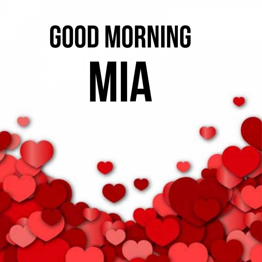 Greetings card с именем, Mia Good morning хорошего настроения Greetings with text for free download 