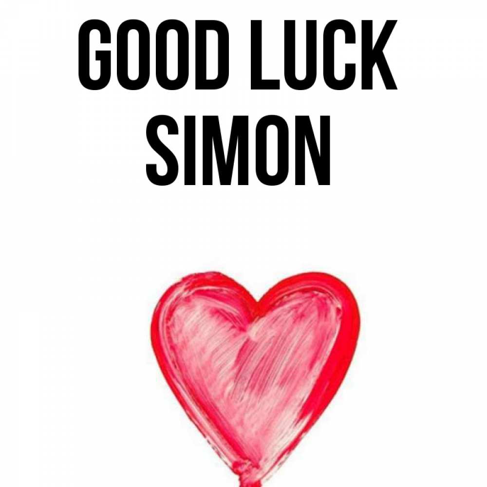 Greetings card с именем, Simon Good luck рисунок маркером Greetings with text for free download 