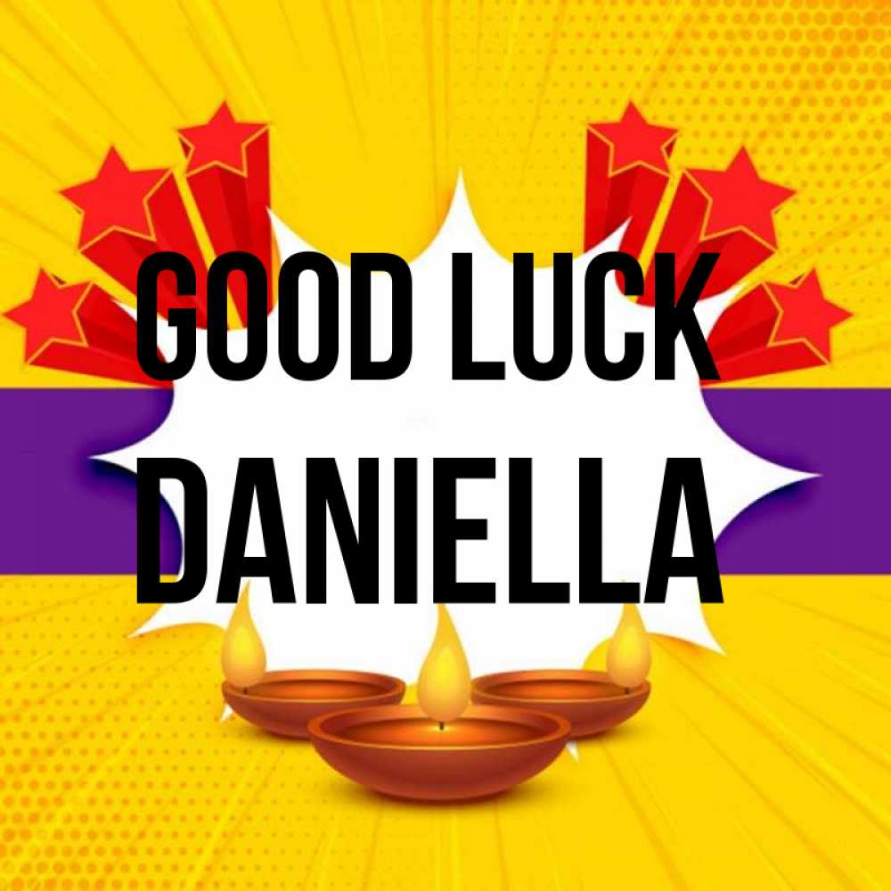 Greetings card с именем, Daniella Good luck векторное изображение Greetings with text for free download 