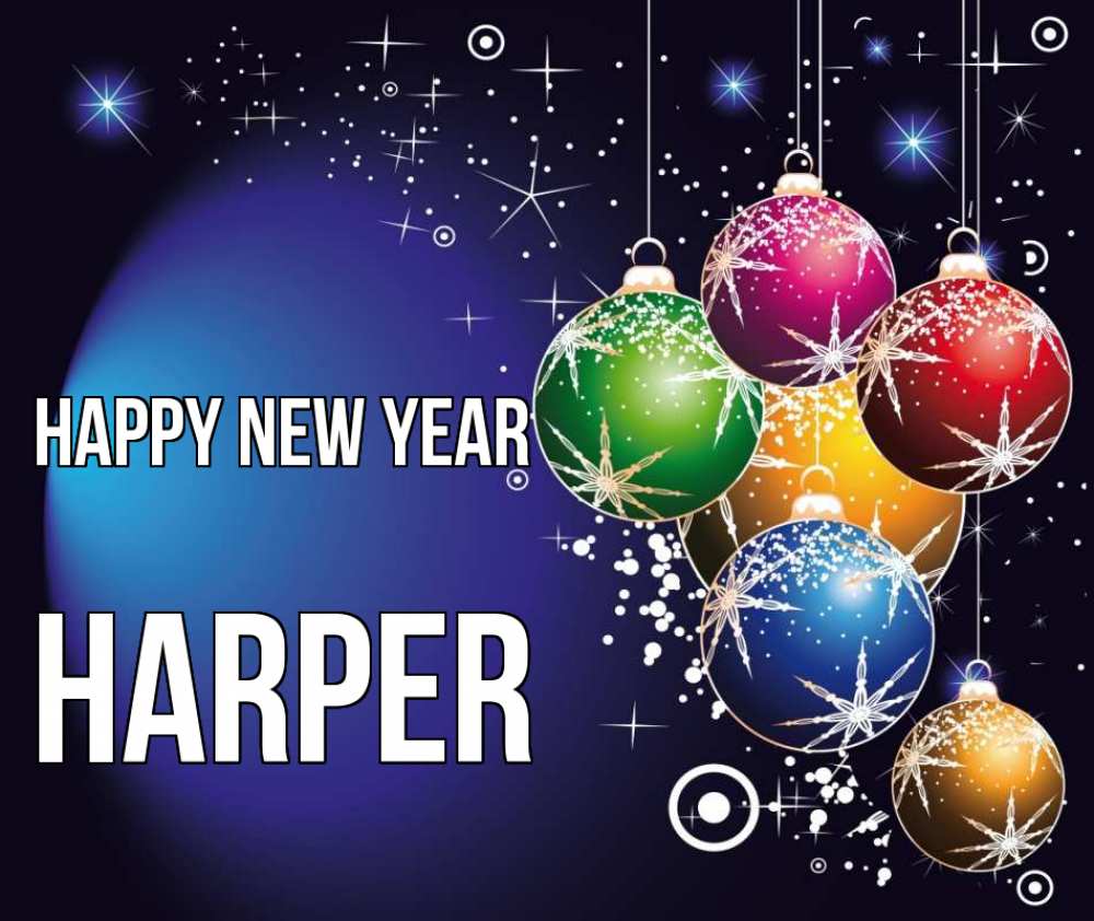 Greetings card с именем, Harper Happy New Year новый год Greetings with text for free download 