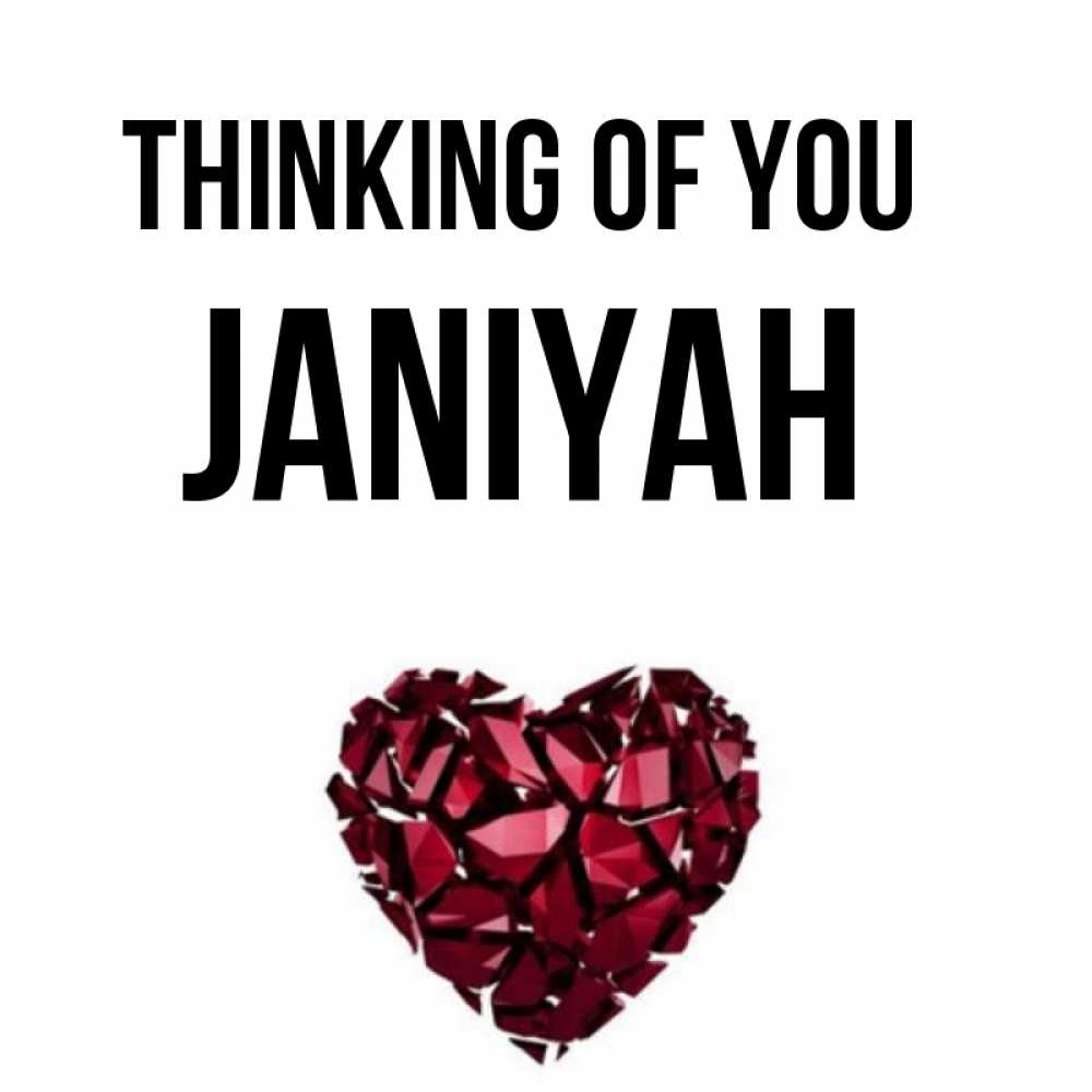 Greetings card с именем, Janiyah Thinking of you рубиновое 1 Greetings with text for free download 