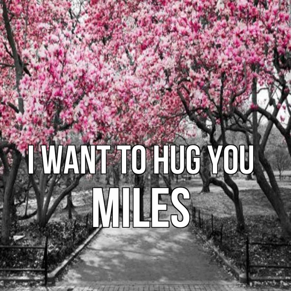 Greetings card с именем, Miles I want to hug you обработанное фото Greetings with text for free download 