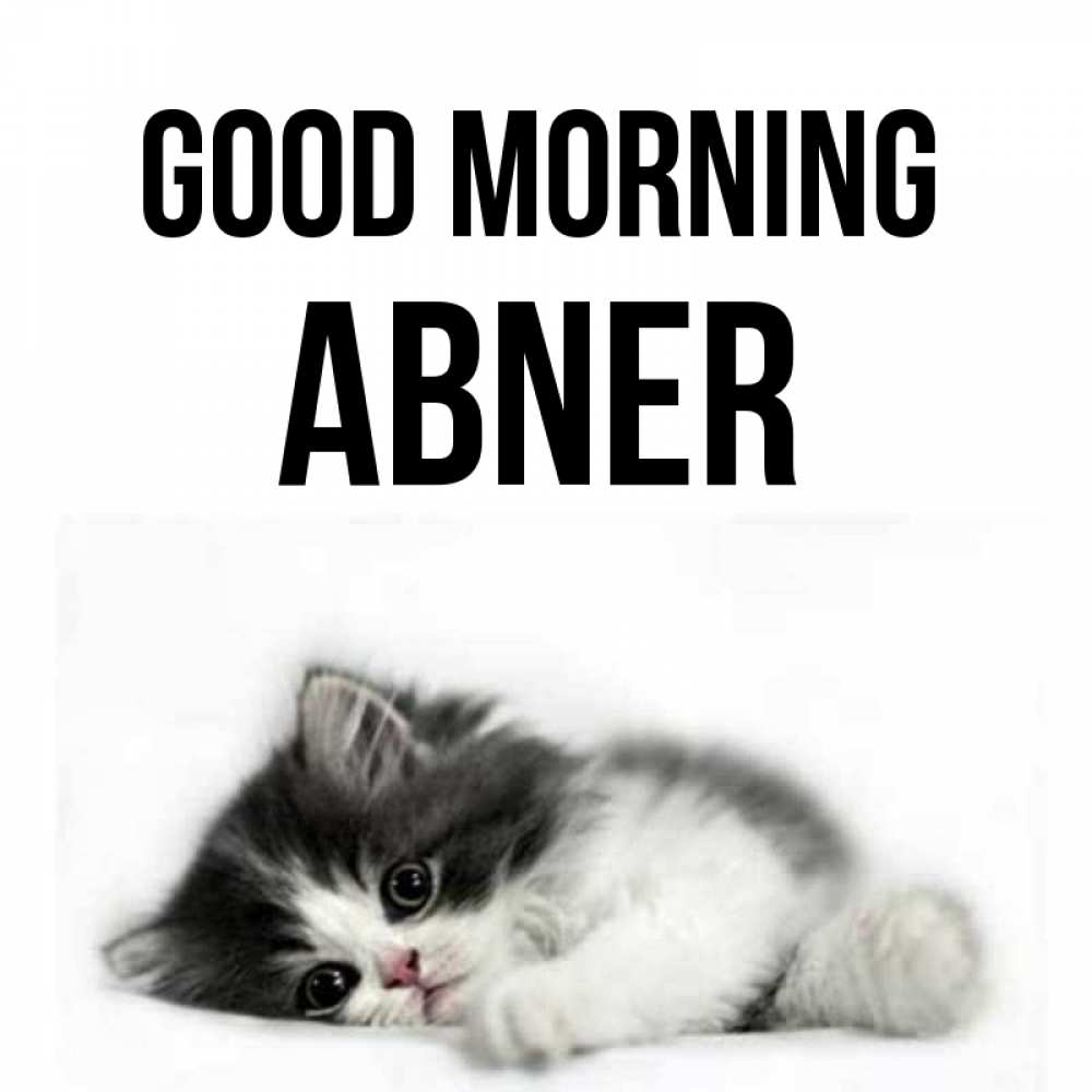 Greetings card с именем, Abner Good morning кот лапки Greetings with text for free download 