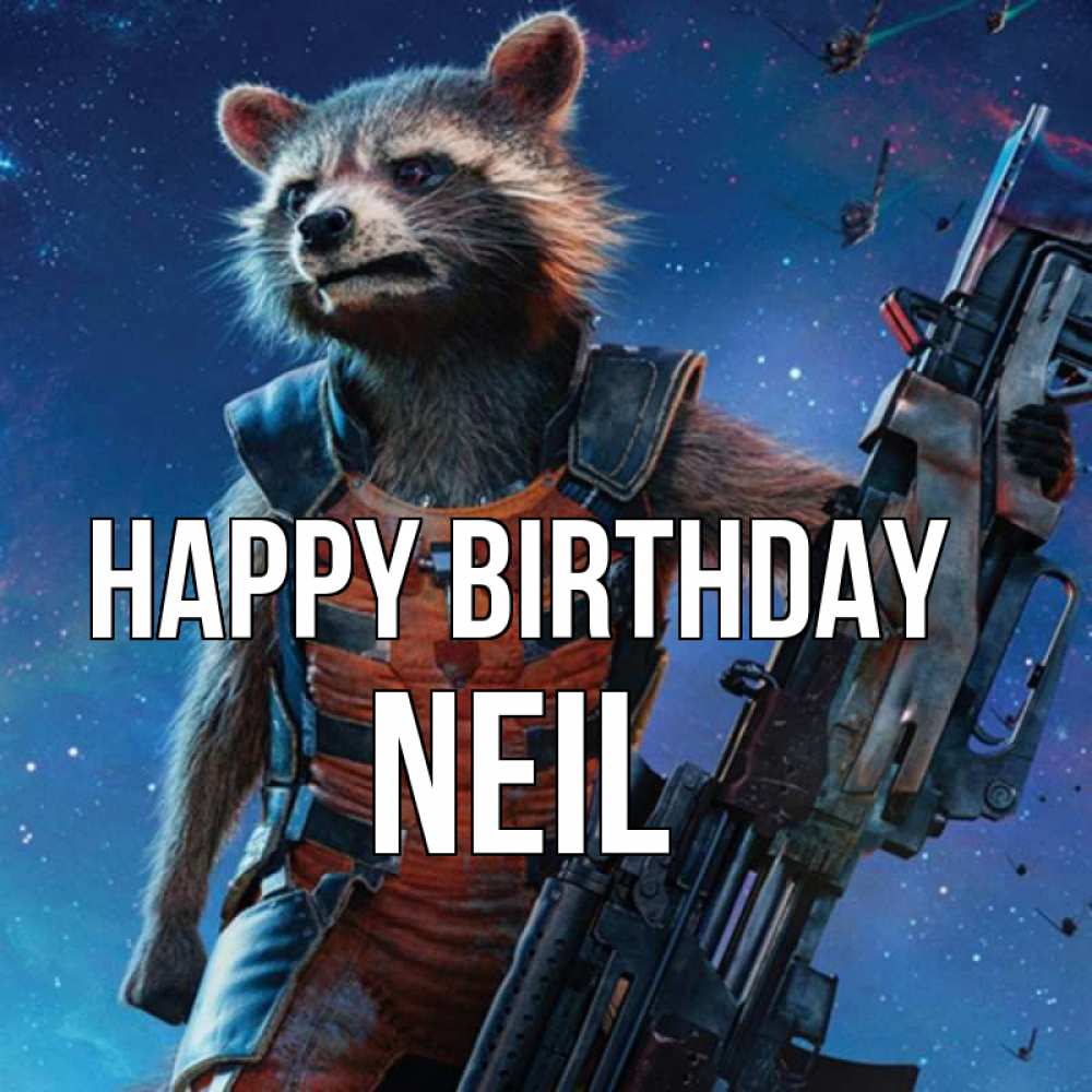 Greetings card с именем, Neil Happy Birthday реактивный Рокета Greetings with text for free download 