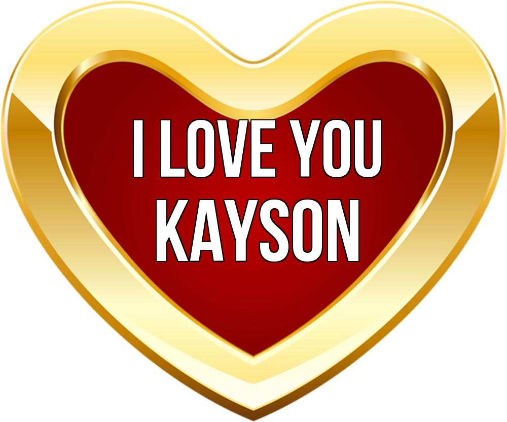Greetings card с именем, Kayson I love you из краски Greetings with text for free download 