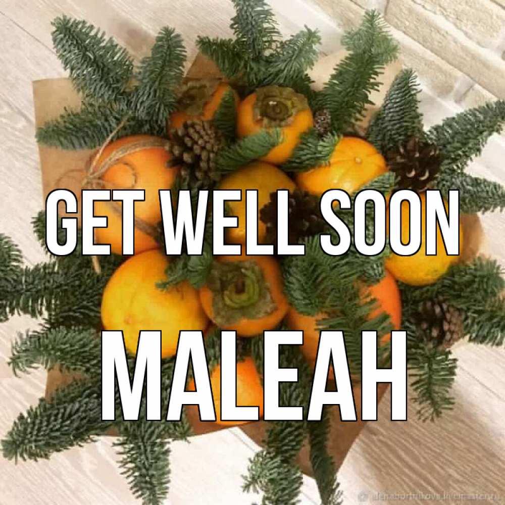 Greetings card с именем, Maleah Get well soon апельсины и хурьма Greetings with text for free download 