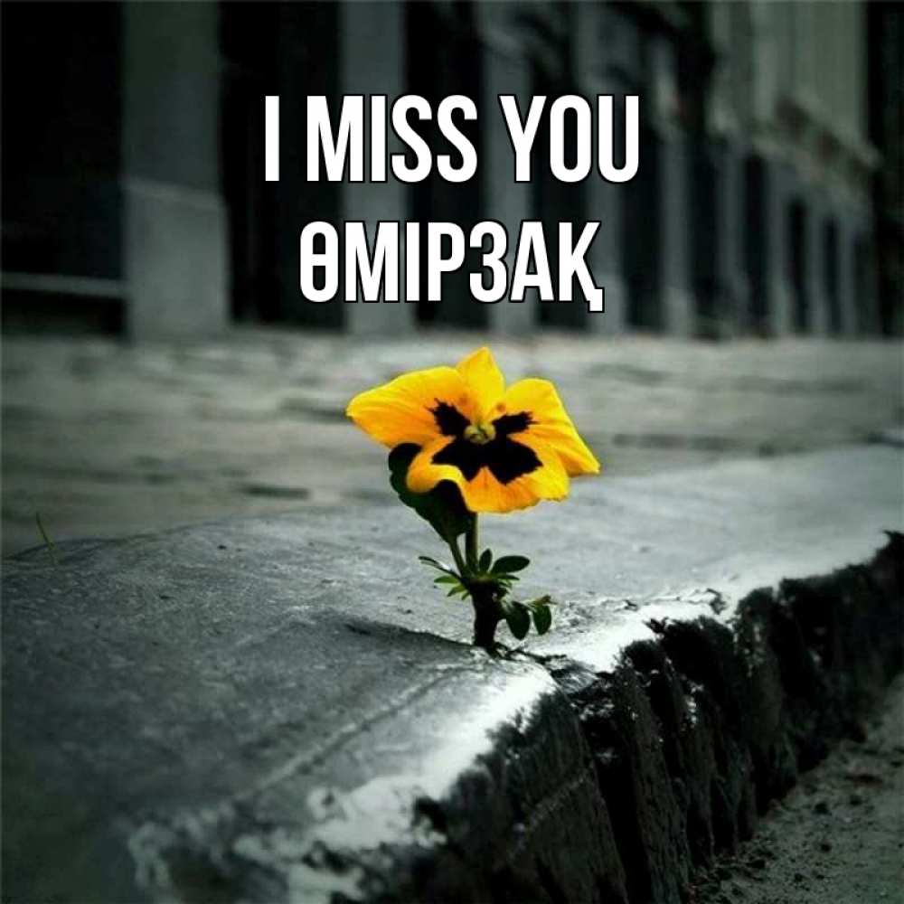Greetings card с именем, ӨМІРЗАҚ I miss you надеюсь будет лучше Greetings with text for free download 