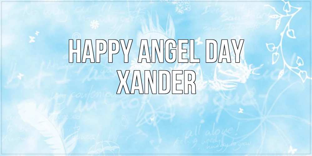 Greetings card с именем, Xander happy angel day абстрактная открытка на день ангела Greetings with text for free download 