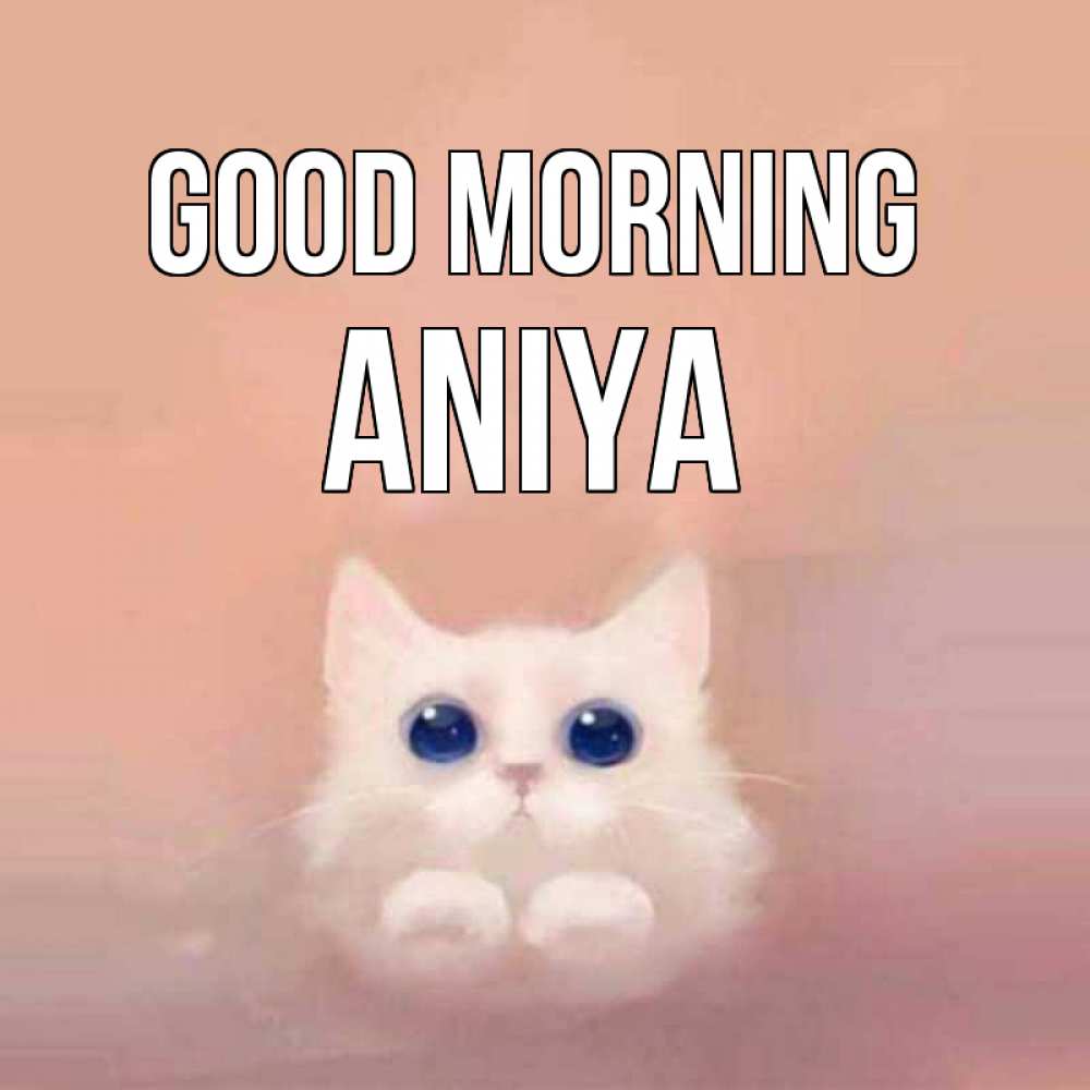 Greetings card с именем, Aniya Good morning на розовом фоне Greetings with text for free download 