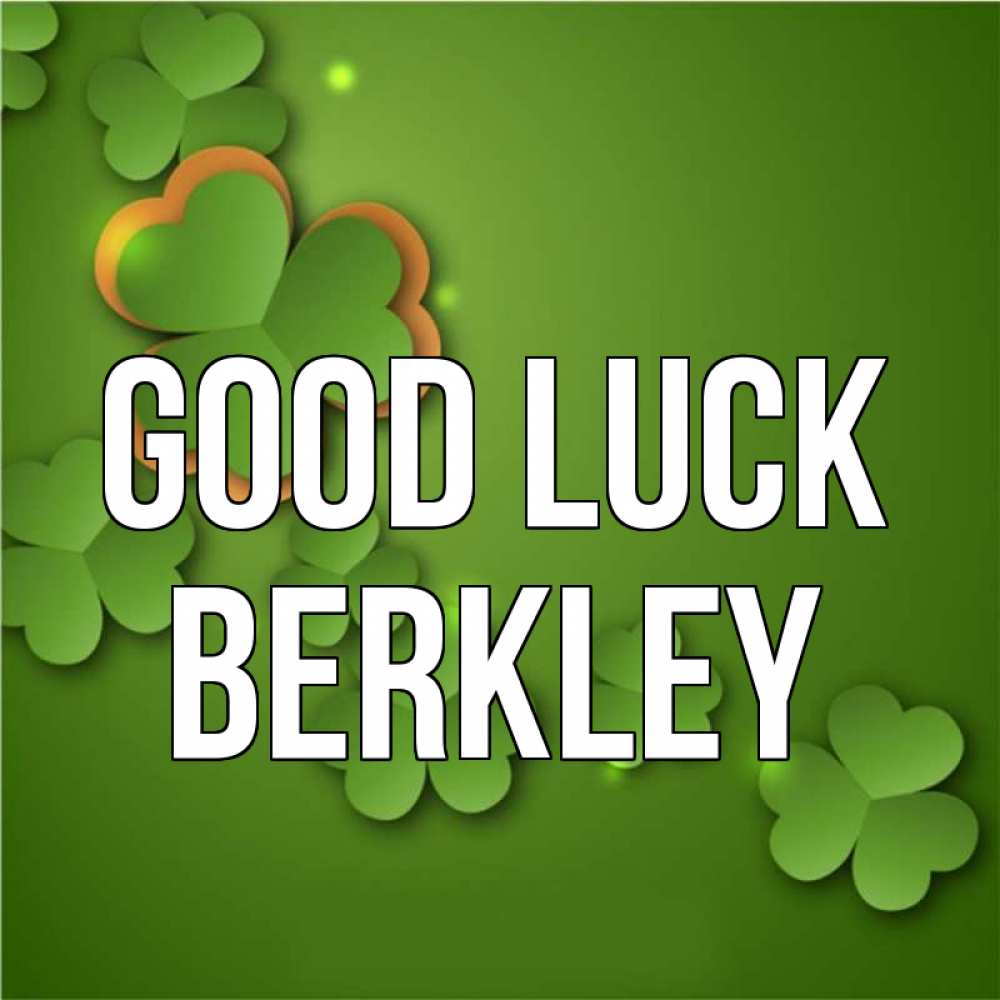Greetings card с именем, Berkley Good luck много трехлистных листочков клевера Greetings with text for free download 