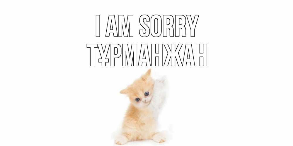 Greetings card с именем, ТҰРМАНЖАН I am sorry кот Greetings with text for free download 