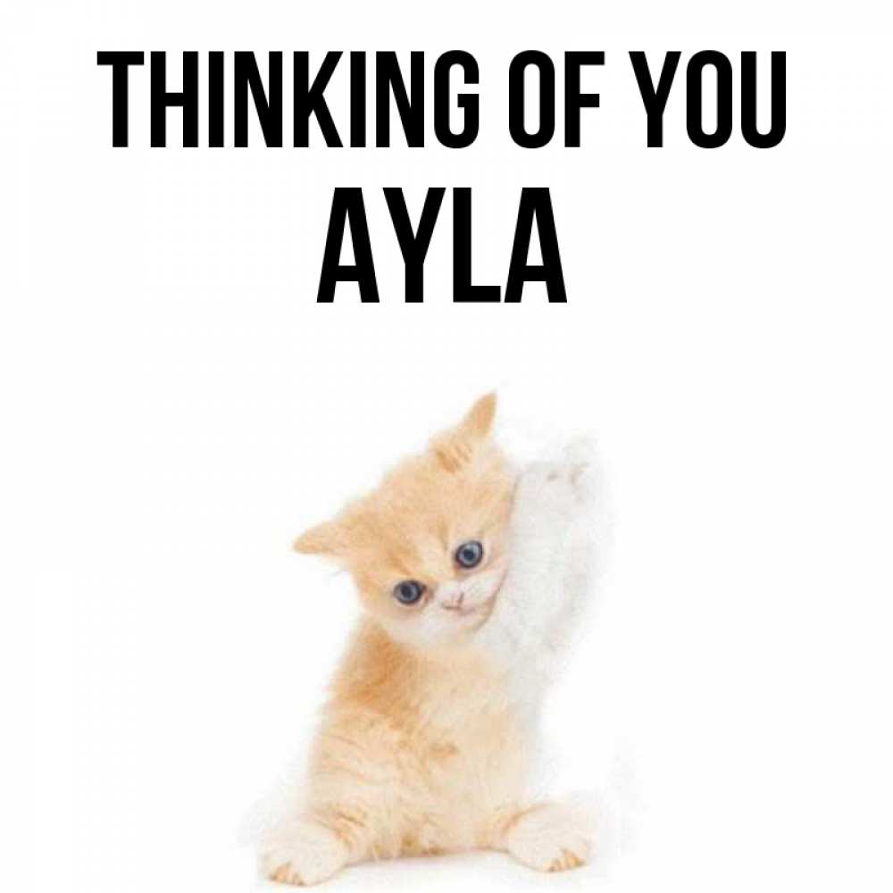 Greetings card с именем, Ayla Thinking of you зверушки и милота Greetings with text for free download 