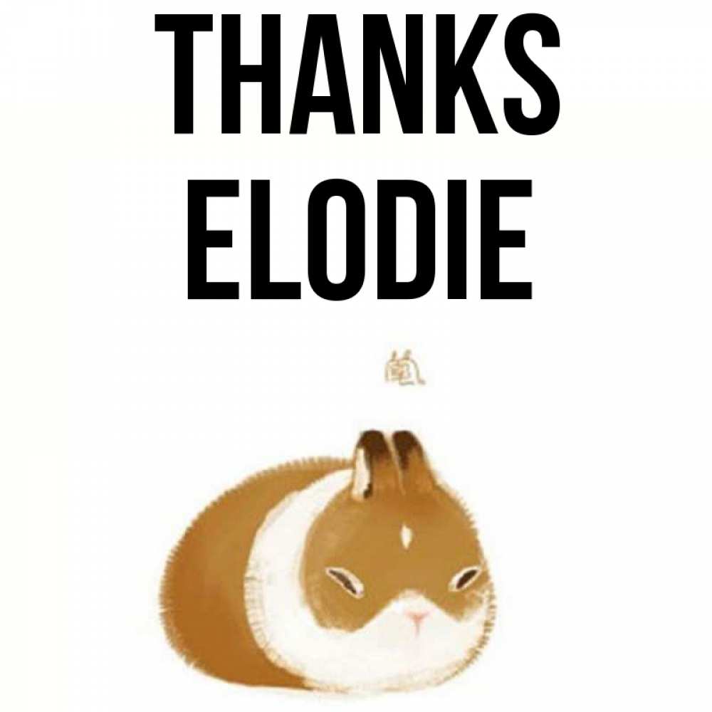Greetings card с именем, Elodie Thanks коричнево белый домашний питомец Greetings with text for free download 