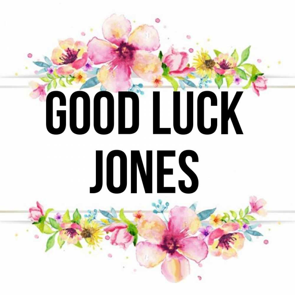 Greetings card с именем, Jones Good luck пусть повезет 1 Greetings with text for free download 