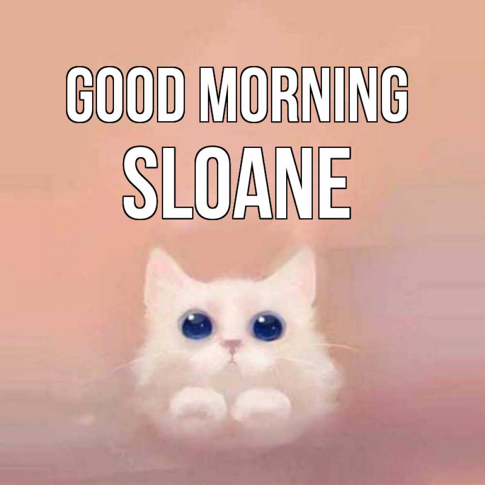 Greetings card с именем, Sloane Good morning на розовом фоне Greetings with text for free download 