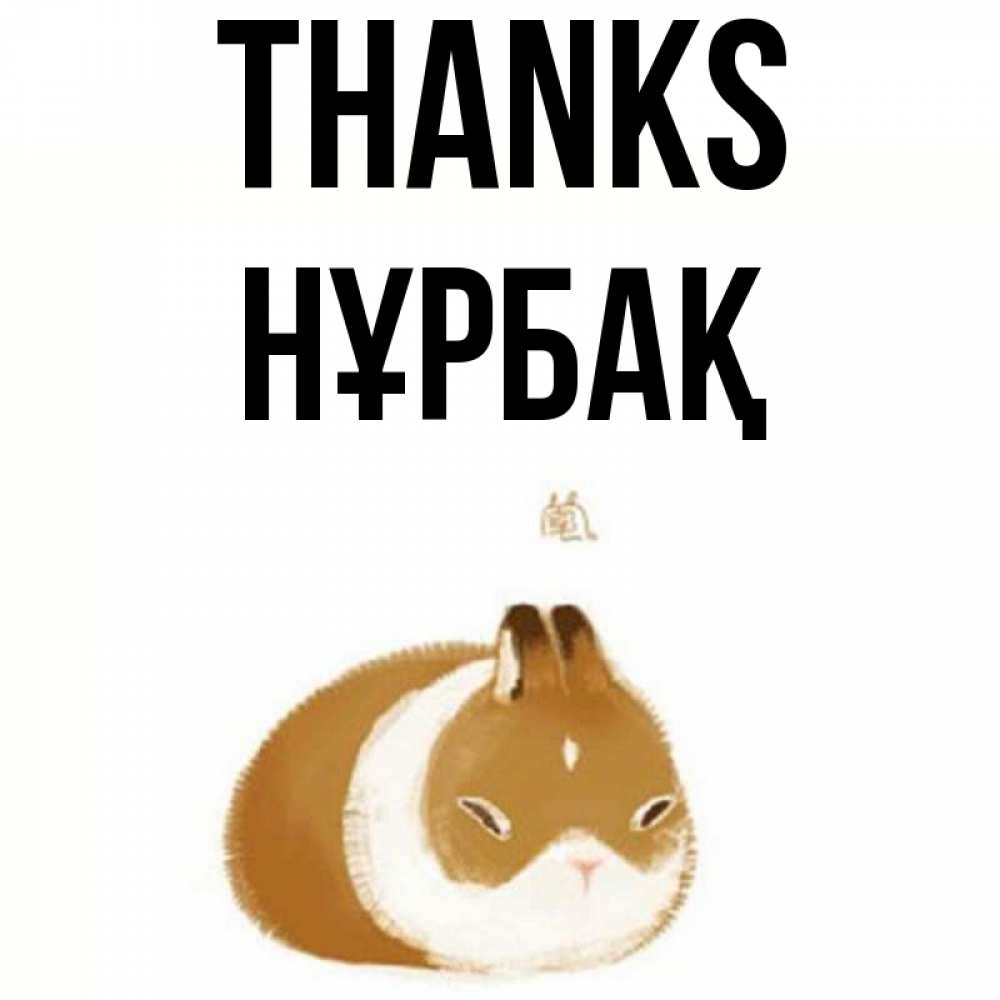 Greetings card с именем, НҰРБАҚ Thanks коричнево белый домашний питомец Greetings with text for free download 