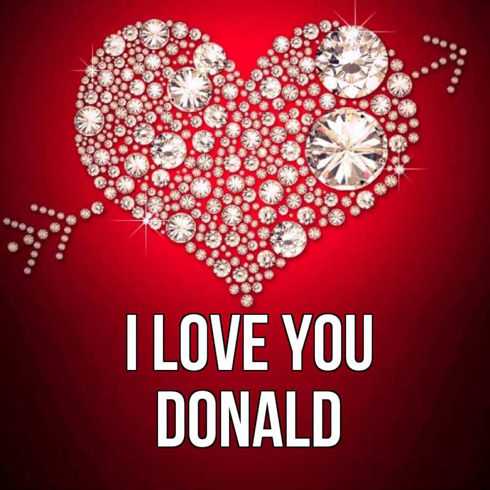 Greetings card с именем, Donald I love you стрела купидона Greetings with text for free download 
