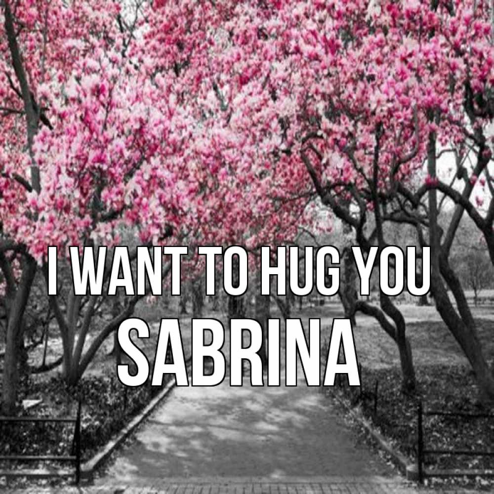 Greetings card с именем, Sabrina I want to hug you обработанное фото Greetings with text for free download 