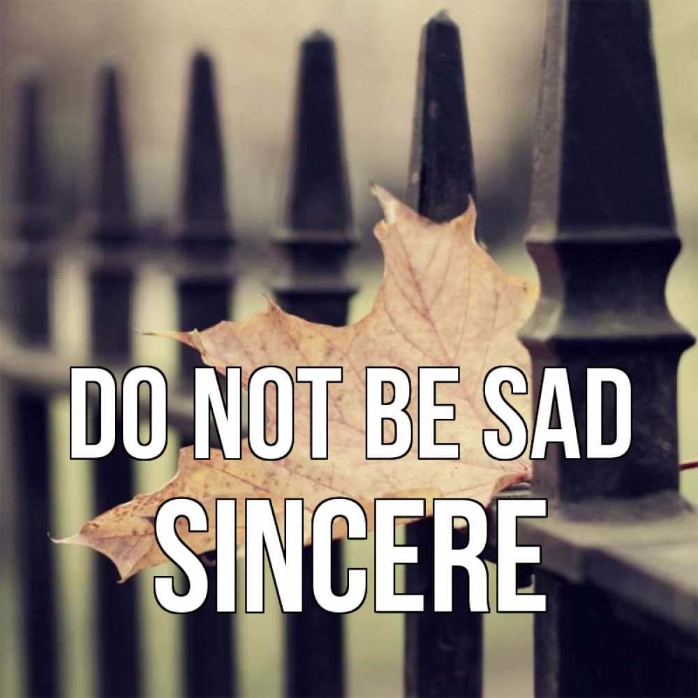 Greetings card с именем, Sincere Do not be sad лист клена Greetings with text for free download 