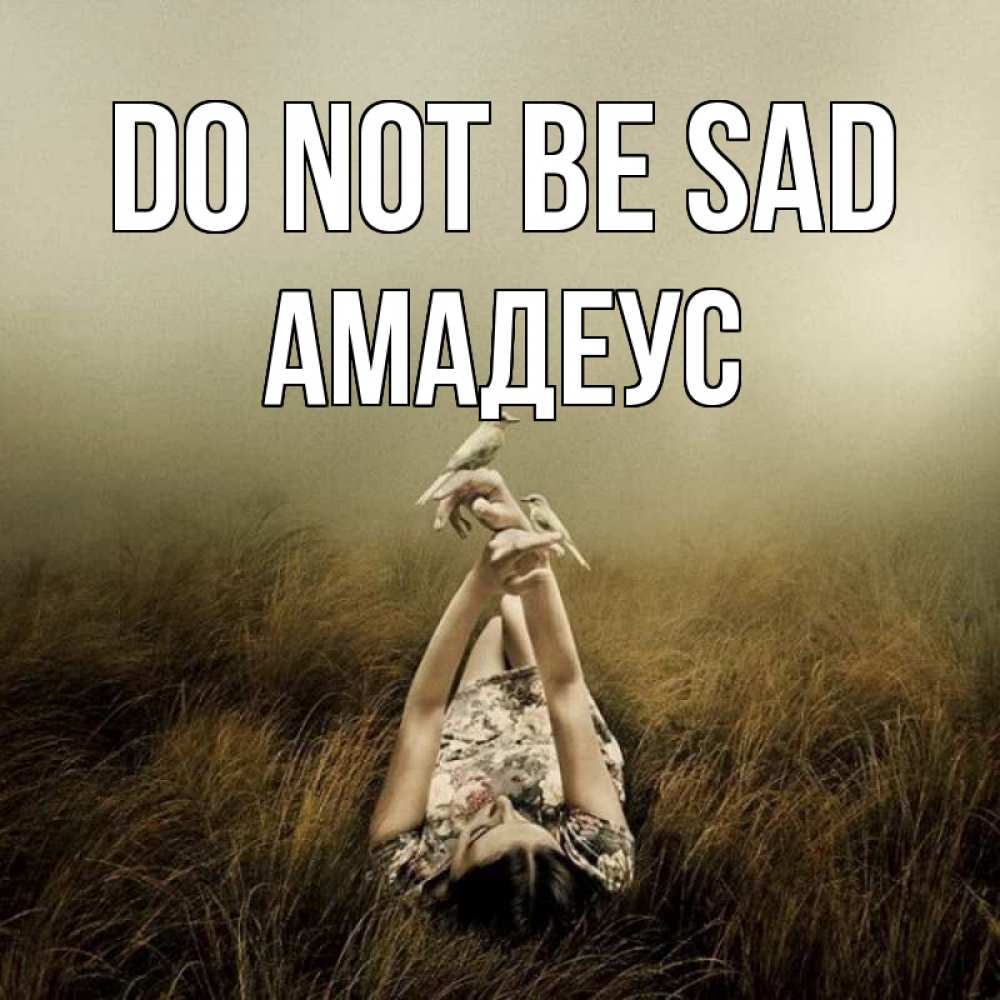 Greetings card с именем, Амадеус Do not be sad поле и туман Greetings with text for free download 