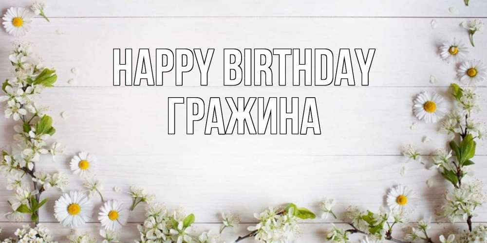 Greetings card с именем, Гражина Happy Birthday Воздушные шары Greetings with text for free download 