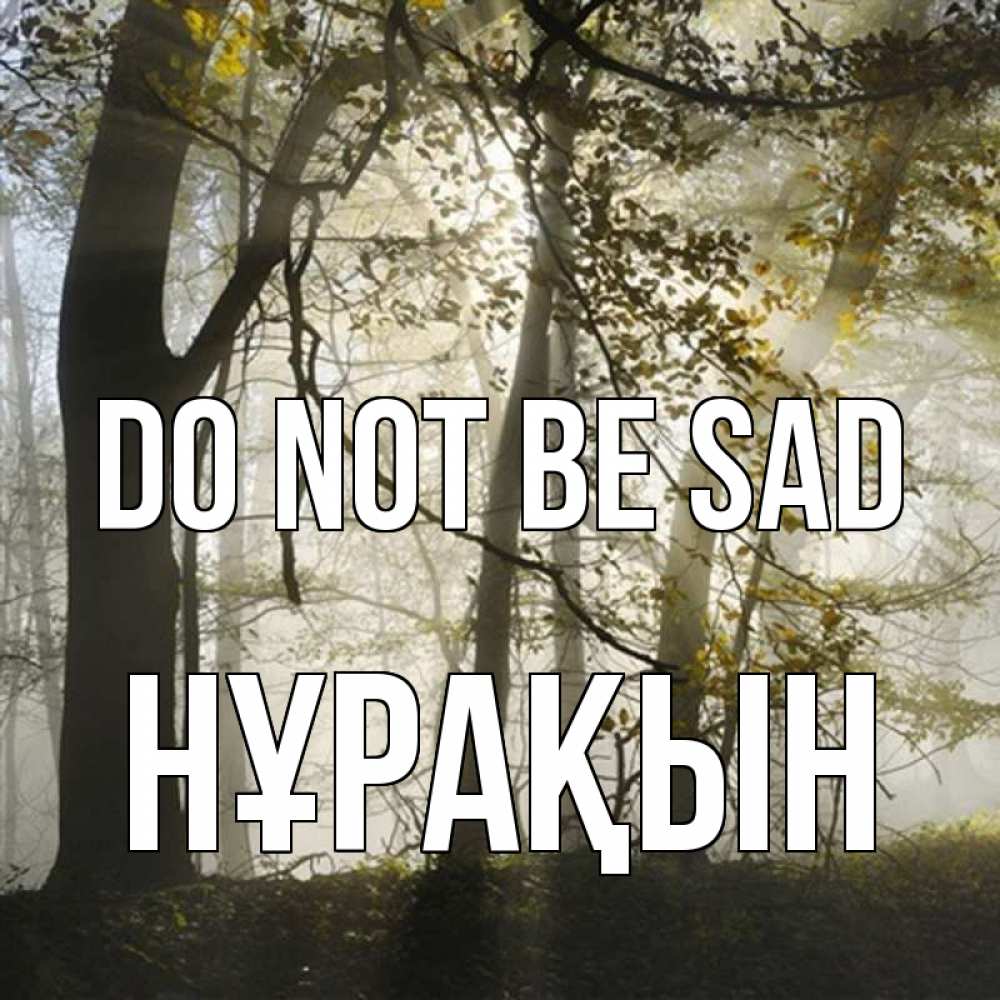 Greetings card с именем, НҰРАҚЫН Do not be sad лес и свет Greetings with text for free download 