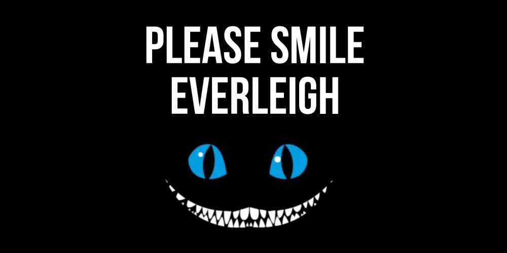 Greetings card с именем, Everleigh Please smile кот улыбается Greetings with text for free download 