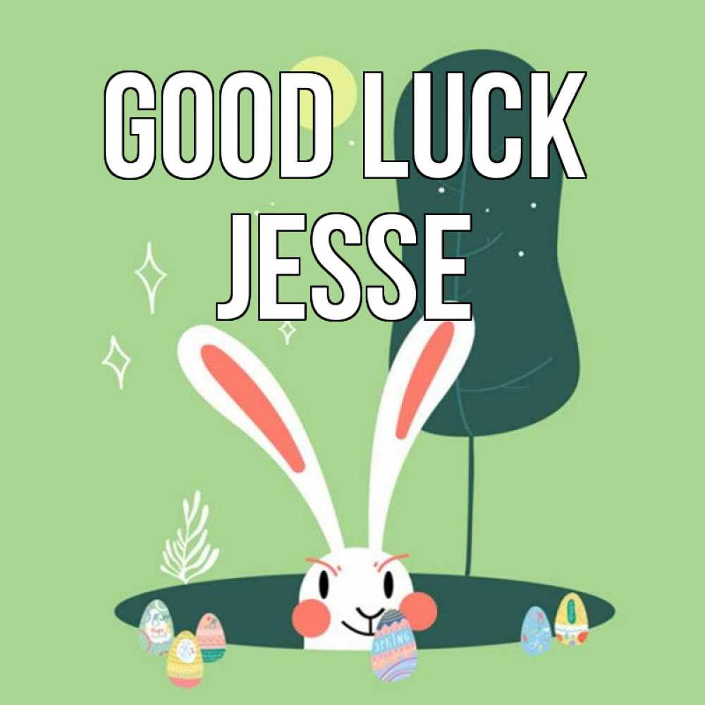 Greetings card с именем, Jesse Good luck заяц Greetings with text for free download 