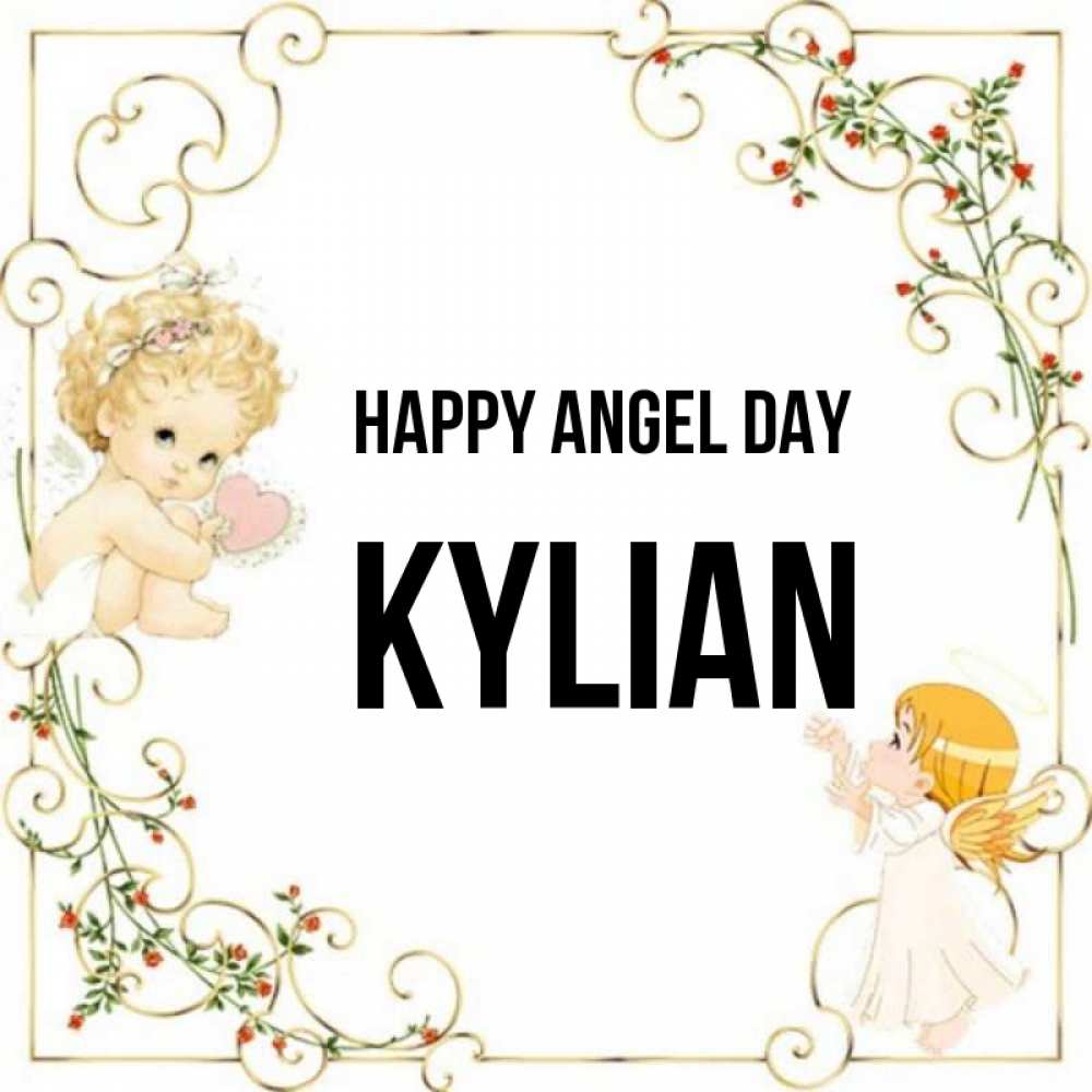 Greetings card с именем, Kylian happy angel day ангелы желают прекрасных именин Greetings with text for free download 