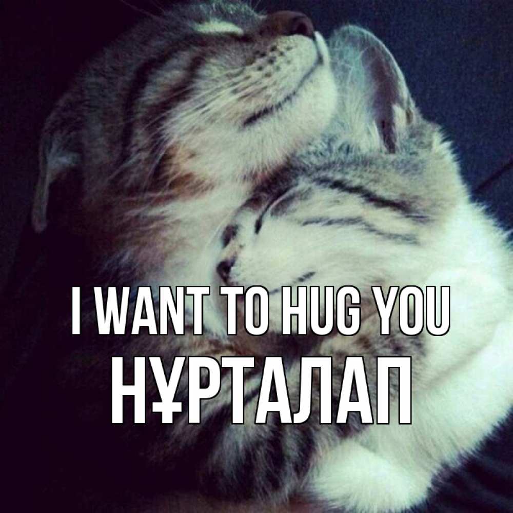 Greetings card с именем, НҰРТАЛАП I want to hug you полосатики Greetings with text for free download 