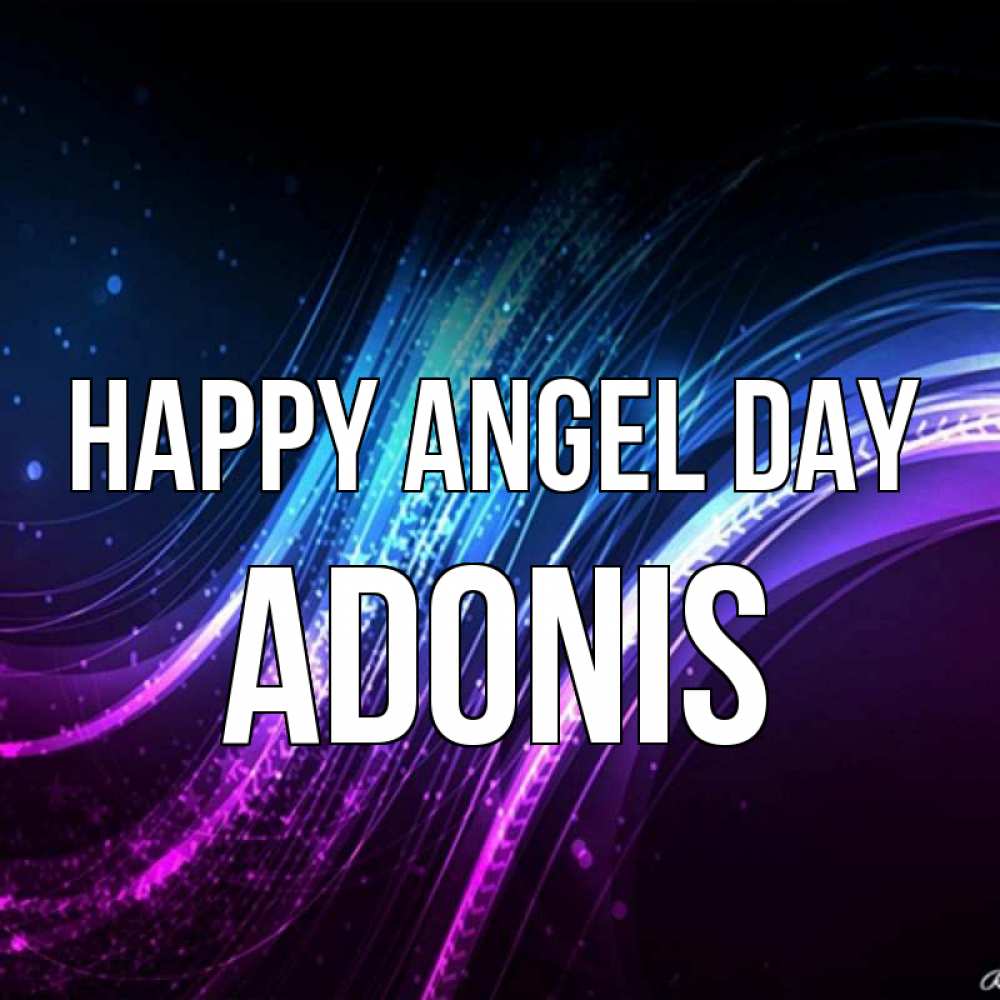 Greetings card с именем, Adonis happy angel day фиолетовый фон Greetings with text for free download 