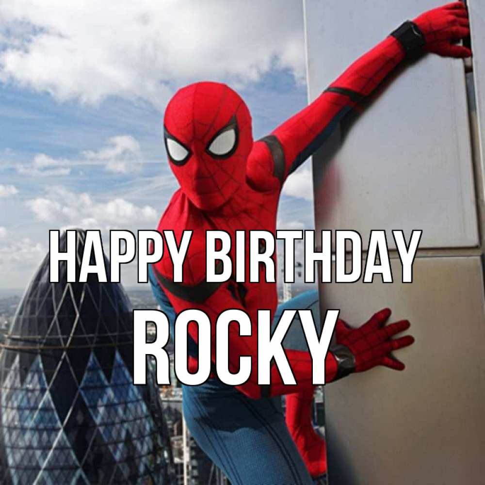 Greetings card с именем, Rocky Happy Birthday Марвел Greetings with text for free download 