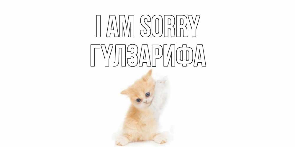 Greetings card с именем, ГҮЛЗАРИФА I am sorry кот Greetings with text for free download 