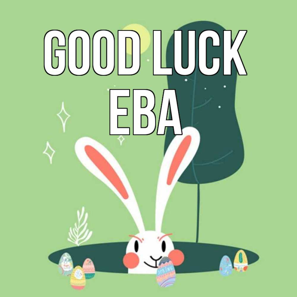 Greetings card с именем, Ева Good luck заяц Greetings with text for free download 
