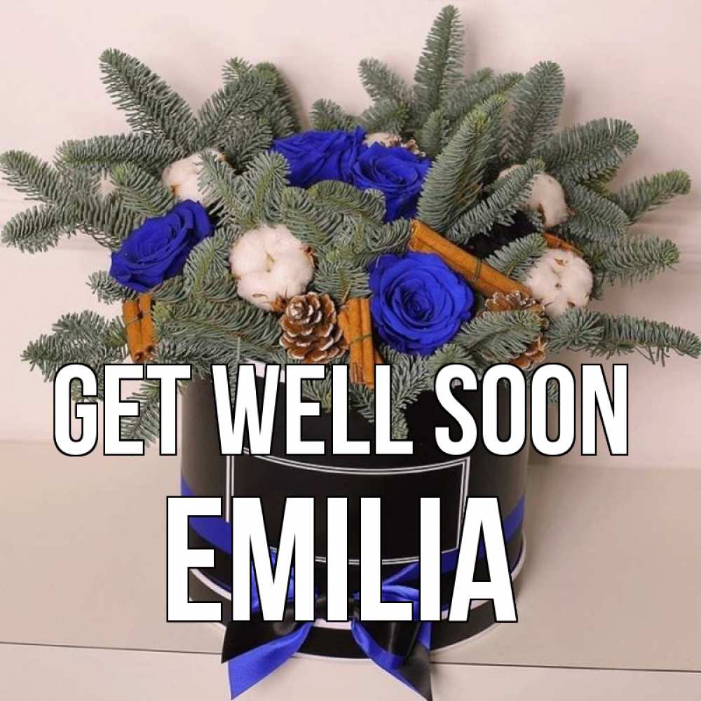 Greetings card с именем, Emilia Get well soon короче кто то загрузил эти шишки Greetings with text for free download 