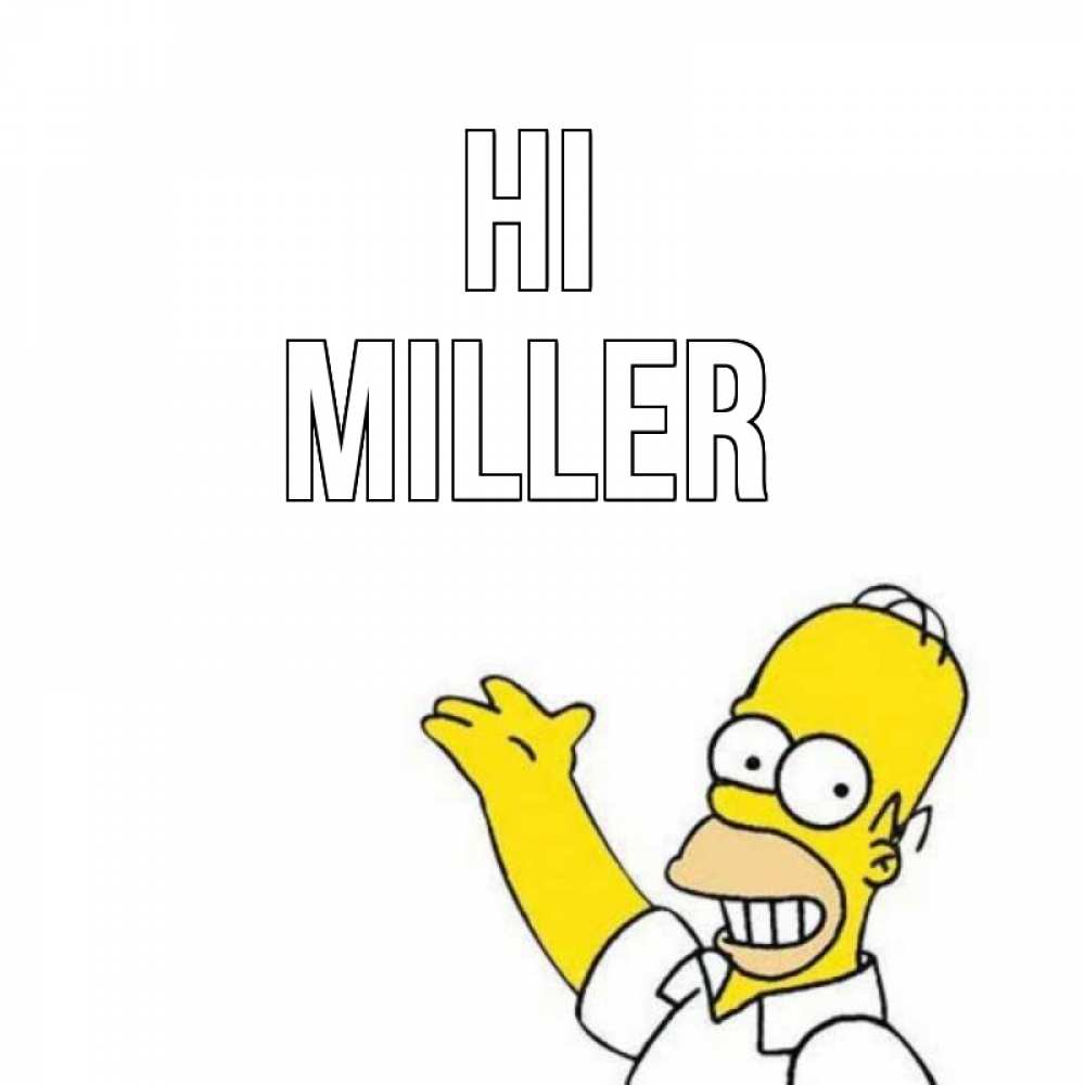 Greetings card с именем, Miller Hi Симпсоны Greetings with text for free download 