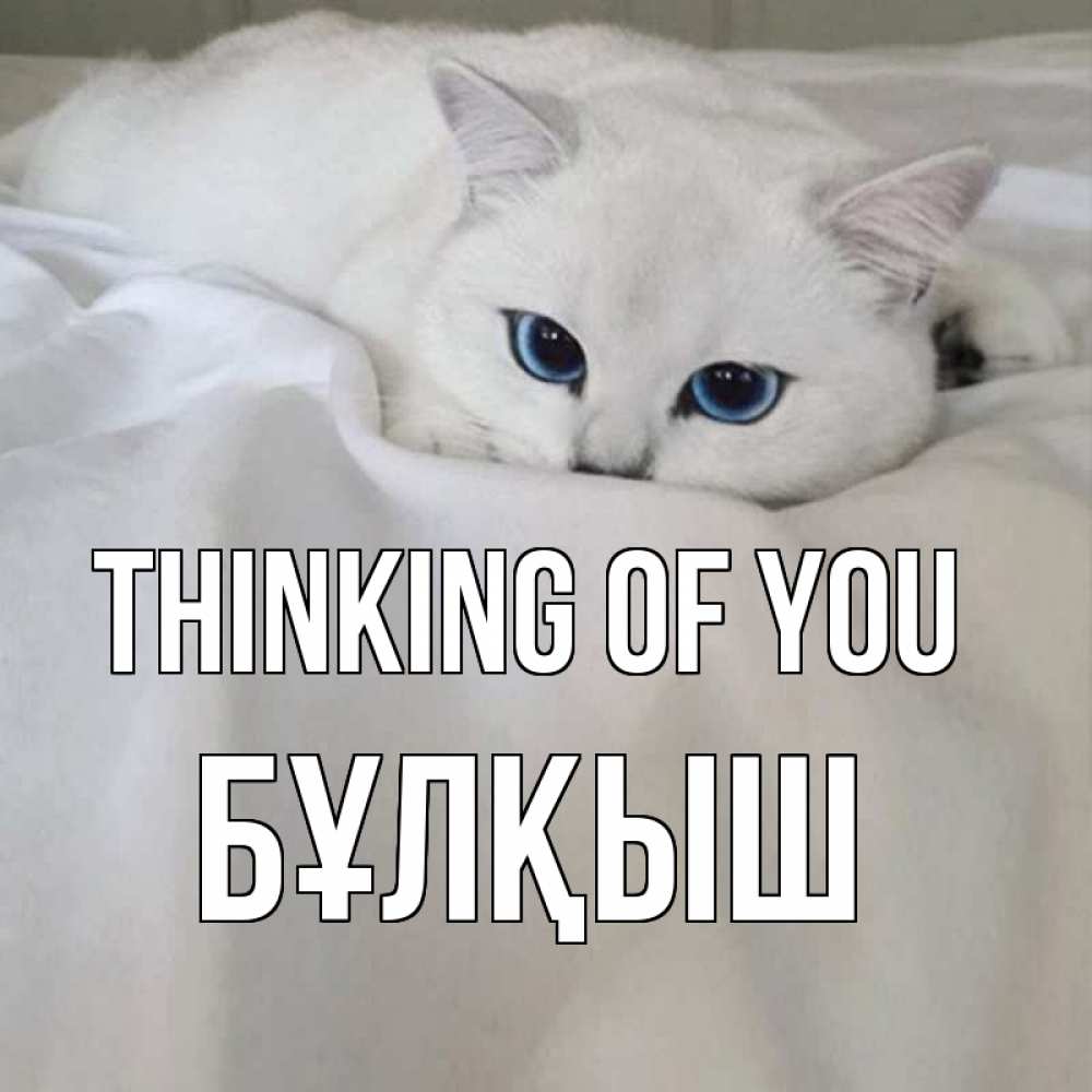 Greetings card с именем, Бұлқыш Thinking of you я очень по тебе скучаю и тоскую Greetings with text for free download 