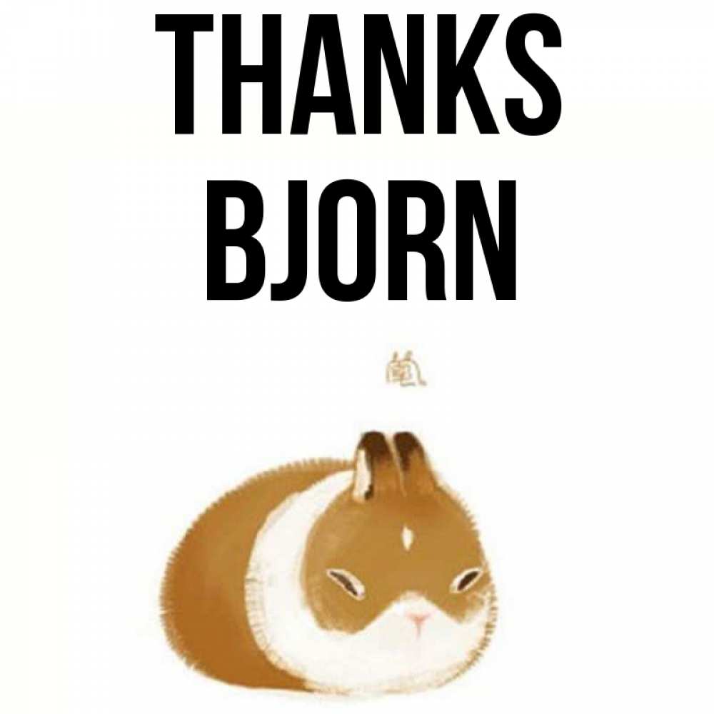 Greetings card с именем, Bjorn Thanks коричнево белый домашний питомец Greetings with text for free download 