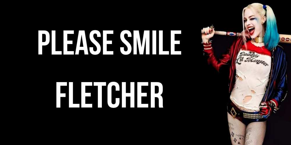 Greetings card с именем, Fletcher Please smile пожелания быть позитивным Greetings with text for free download 